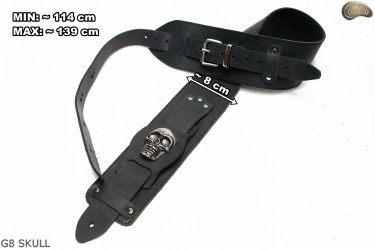G8 SKULL electric/bass guitar strap, genuine leather