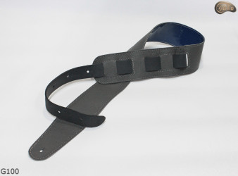 G100 BLUE electric/bass guitar strap, genuine leather, reversible