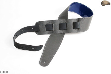 G100 BLUE electric/bass guitar strap, genuine leather, reversible