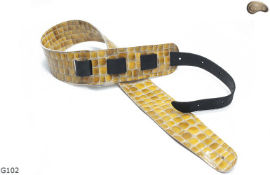 G102 electric/bass guitar strap, genuine leather, reversible