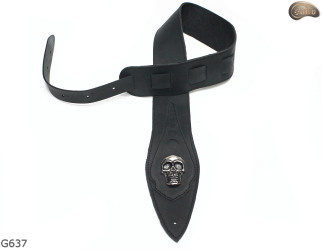 G637 SKULL electric/bass guitar strap, genuine leather