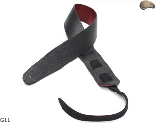 G11 RED electric/bass guitar strap, genuine leather, reversible