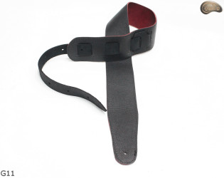 G11 RED electric/bass guitar strap, genuine leather, reversible