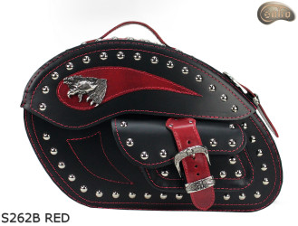 LEATHER SADDLEBAGS S262 RED
