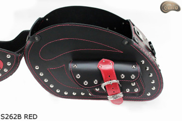 LEATHER SADDLEBAGS S262 RED