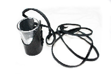 Závěsné sklo v kůži   s popruhem