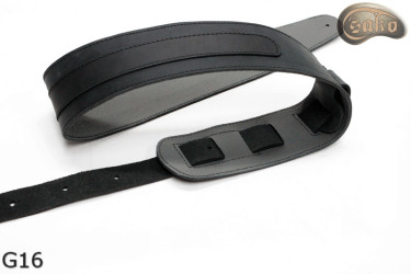 G16 gitárpánt, kétoldalas bőr pánt elektromos basszusgitárhoz
