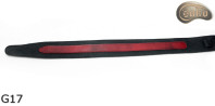G17 RED kytarový popruh, oboustranný kožený popruh pro elektrickou baskytaru