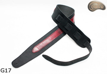 Sangle pour guitare G17 RED en cuir, sangle double face pour guitare basse électrique