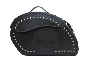 LEATHER SADDLEBAGS S152 SKULL