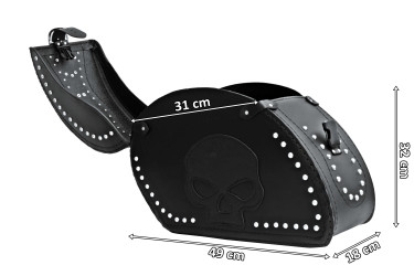LEATHER SADDLEBAGS S152 SKULL