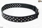 PA53 leather belt with flat decorative rivets