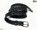 PA53 leather belt with flat decorative rivets