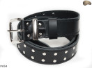 PA54 leather belt with flat decorative rivets