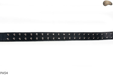 PA54 leather belt with flat decorative rivets