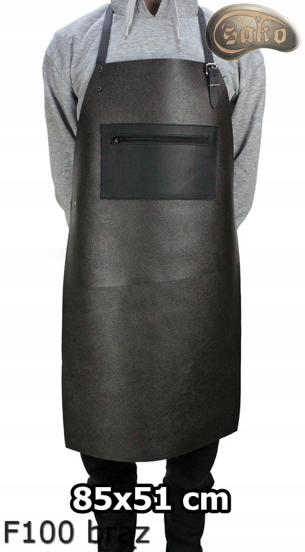 Kožená ochranná zástěra F100 BROWN/řezník/svářeč/kuchař/grilovač/zámečník