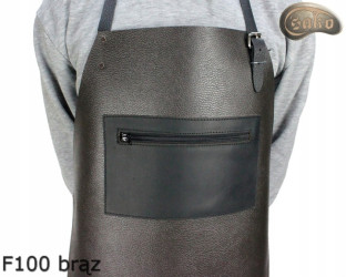 Leather protective apron F100 BROWN/butcher/welding/chef/barbecue/locksmith