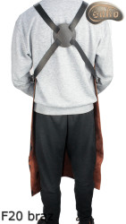 Leather protective apron F20 BROWN /butcher/welding/chef/barbecue/locksmith