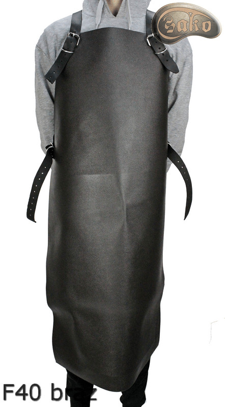 Tablier de protection en cuir F40 brown sans pression boucher/soudure/chef/barbecue/serrurier