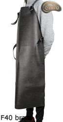 Kožená ochranná zástěra F40 brown bezuciskowy řezník/svářeč/kuchař/grilovač/zámečník