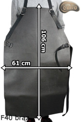 Kožená ochranná zástěra F40 brown bezuciskowy řezník/svářeč/kuchař/grilovač/zámečník