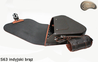 LEATHER SADDLEBAG S63 RETRO VINTARETRGE H-D SOFTAIL