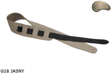 G18 Electric/Bass Guitar Strap – Light Beige/Ecru – Reversible – Genuine Leather