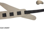 G18 elektromos/basszusgitár-heveder – világos bézs/ekrü – kétoldalas – valódi bőr