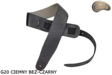 G21 Reversible Genuine Leather Guitar/Bass Strap (Dark Beige/Black)