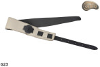 Popruh G23 pro elektrickou kytaru/baskytaru, světle béžový/černý, oboustranný, pravá kůže