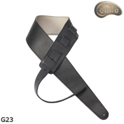 Sangle pour guitare/basse électrique G23, beige clair/noir, double face, cuir véritable