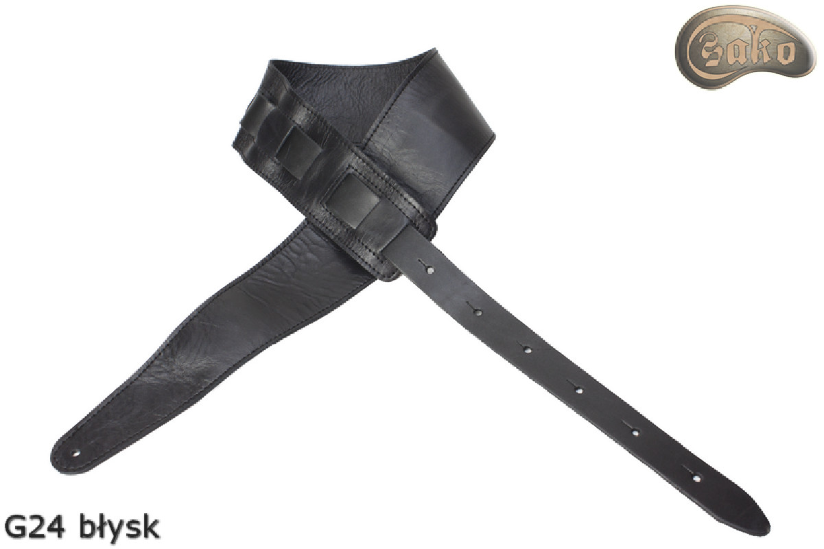 G24 Glossy Double-Sided Genuine Leather Electric/Bass Guitar Strap