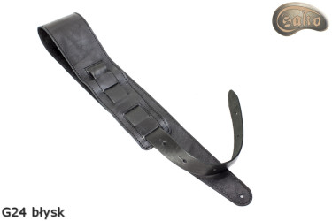 G24 Glossy Double-Sided Genuine Leather Electric/Bass Guitar Strap
