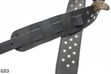 Sangle G53 double face en cuir véritable pour guitare/basse électrique