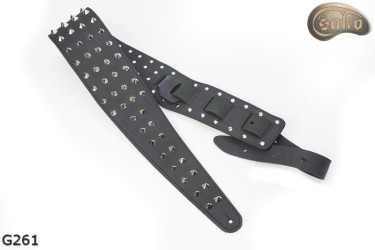 Popruh G261 pro elektrickou/baskytarovou kytaru, matný, oboustranný, pravá kůže