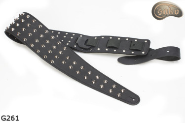 Popruh G261 pro elektrickou/baskytarovou kytaru, matný, oboustranný, pravá kůže