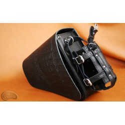 LEATHER SADDLEBAG S573 CROCODILE H-D SPORTSTER