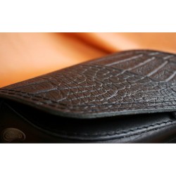 LEATHER SADDLEBAG S573 CROCODILE H-D SPORTSTER