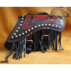 LEATHER SADDLEBAGS S293 RED *TO REQUEST*