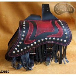 LEATHER SADDLEBAGS S293 RED *TO REQUEST*