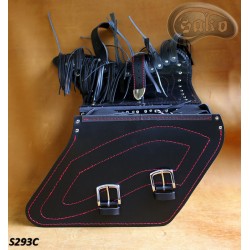 LEATHER SADDLEBAGS S293 RED *TO REQUEST*