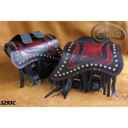 LEATHER SADDLEBAGS S293 RED *TO REQUEST*