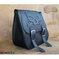 LEATHER SADDLEBAG S82 SKULL *TO REQUEST*