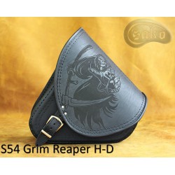 LEATHER SADDLEBAG S54 GRIM REAPER H-D SOFTAIL