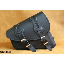 LEATHER SADDLEBAG S65 FLAME H-D SOFTAIL