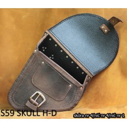 LEATHER SADDLEBAG S59 SKULL  H-D SOFTAIL