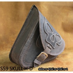 LEATHER SADDLEBAG S59 SKULL  H-D SOFTAIL